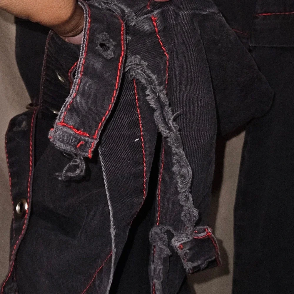 Tripp NYC Black Red Cyber Goth Emo Punk Rock Pants